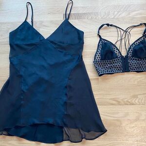 Victoria's Secret slip and bralette set black whimsigoth fairy grunge steampunk